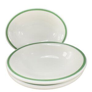 Mayer China Heavy Duty Restaurant Ware Pottery Oval Dish Salsa Bowl Green Set 3